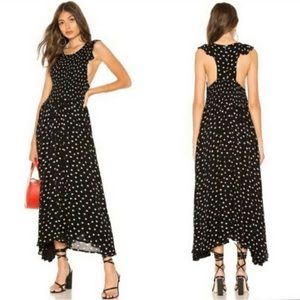 Free People Chambray Butterfly Polka Dot Midi Dress